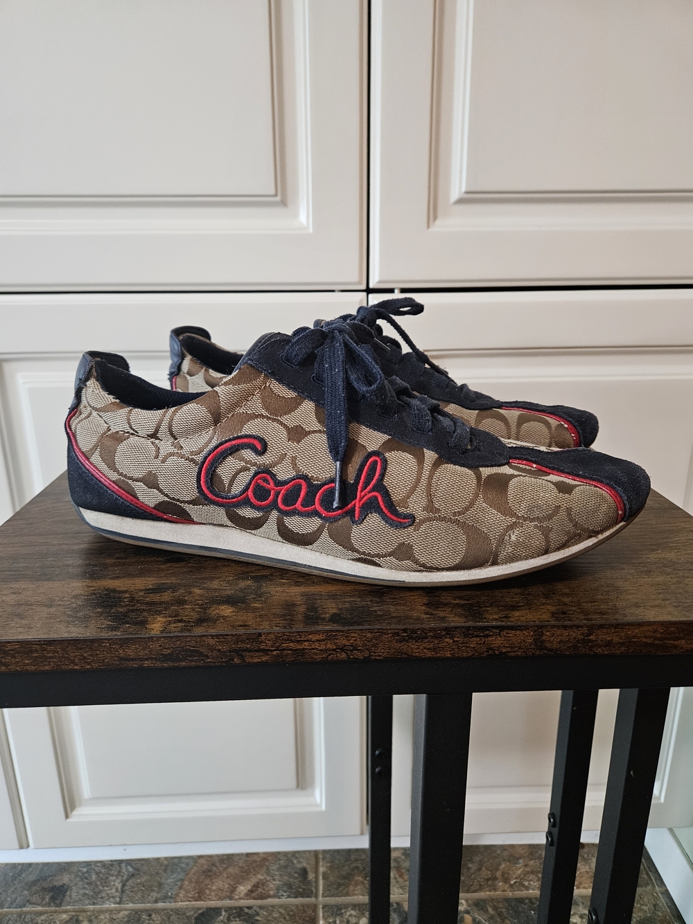 Coach Devin Monogram Suede Canvas Sneakers 90s Y2k Retro Designer Sporty Casual